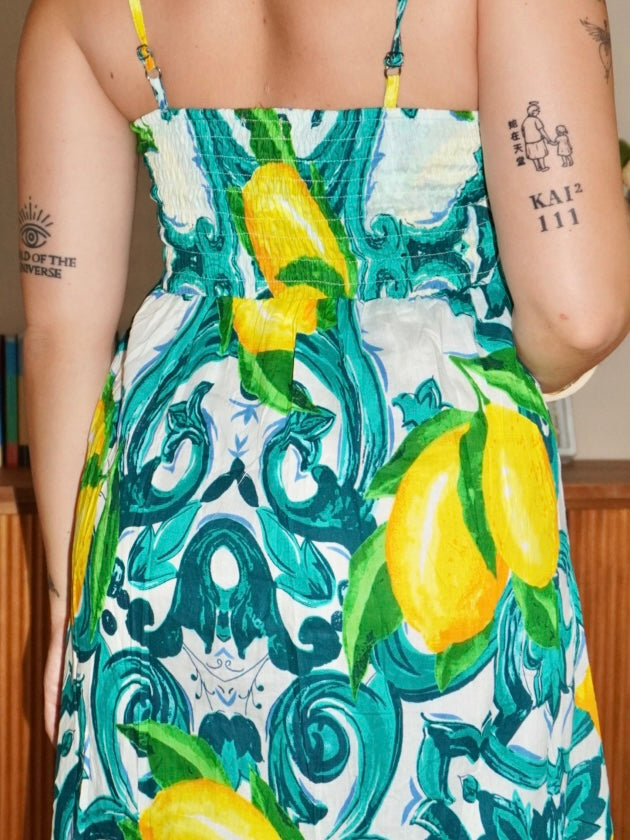 Lemon cotton dress