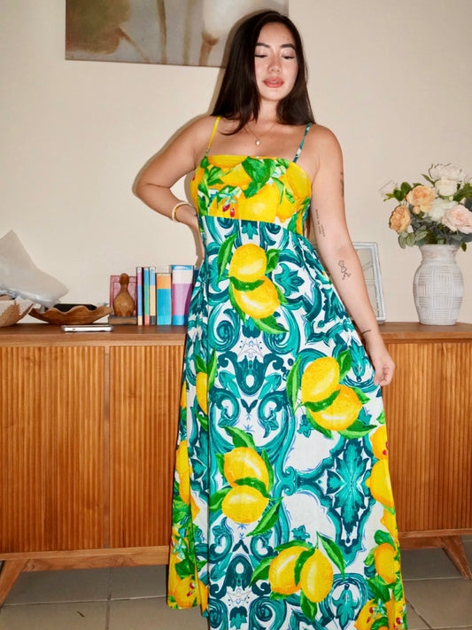 Lemon cotton dress